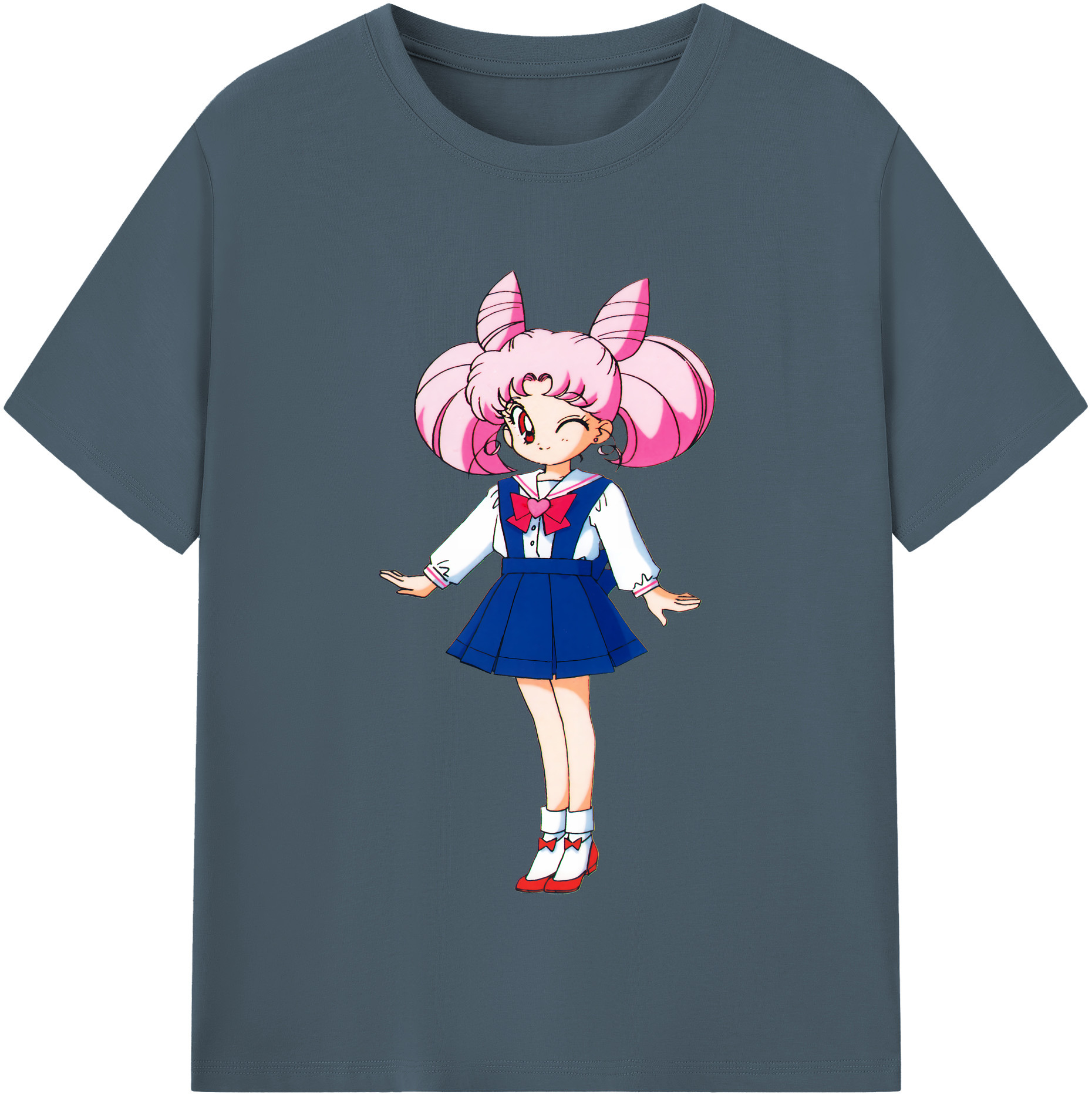 （画像用） 美少女戦士セーラームーン ちびうさ Sailor Moon Chibiusa Tsukino Usagi Small Lady Serenity 綿100％半袖Tシャツ（フロントプリント）
